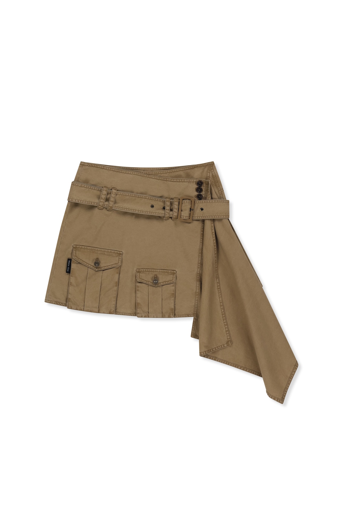 BELTED LAYERED MINI SKIRT