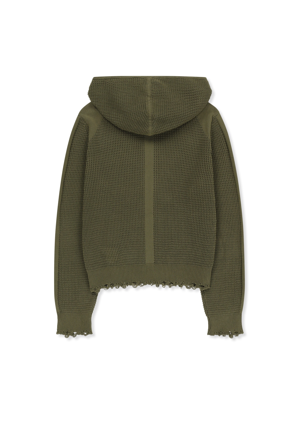 WAFFLE TEXTURE HOODY KNIT ZIP UP