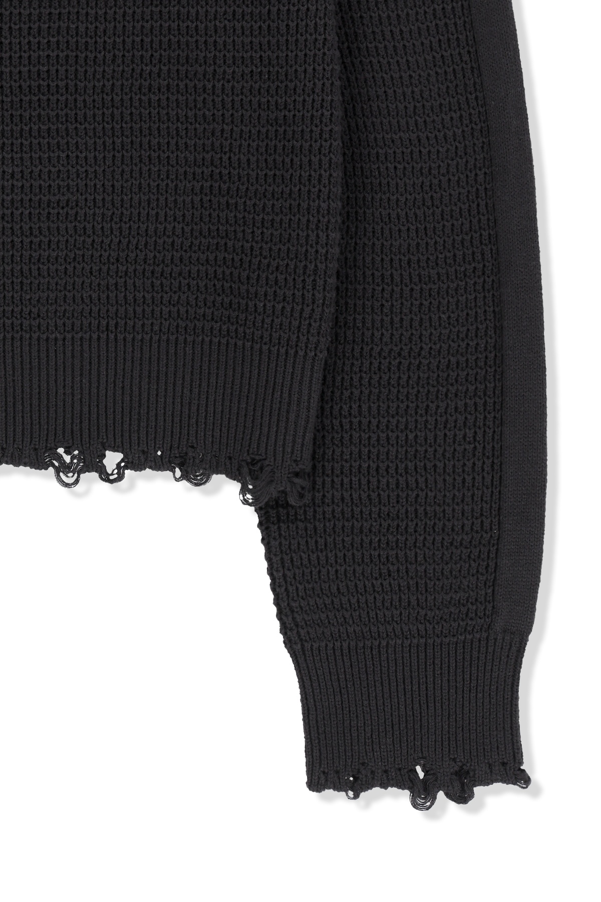 WAFFLE TEXTURE HOODY KNIT ZIP UP
