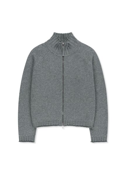 CASHMERE BLENDED SPELL POINT KNIT ZIP UP
