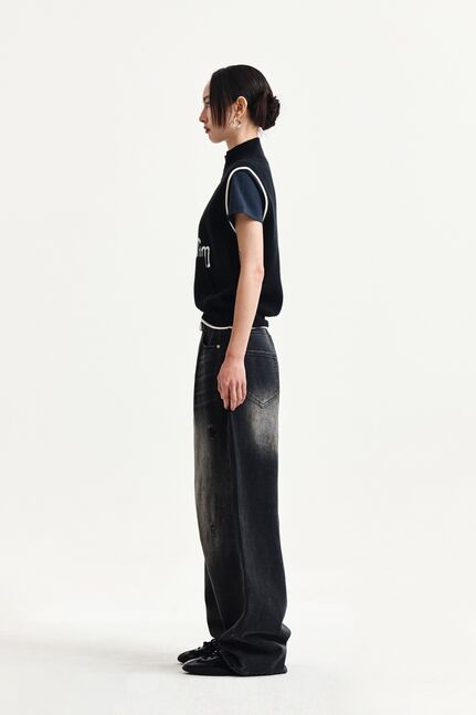 MATIN SPELL POINT KNIT ZIP UP VEST