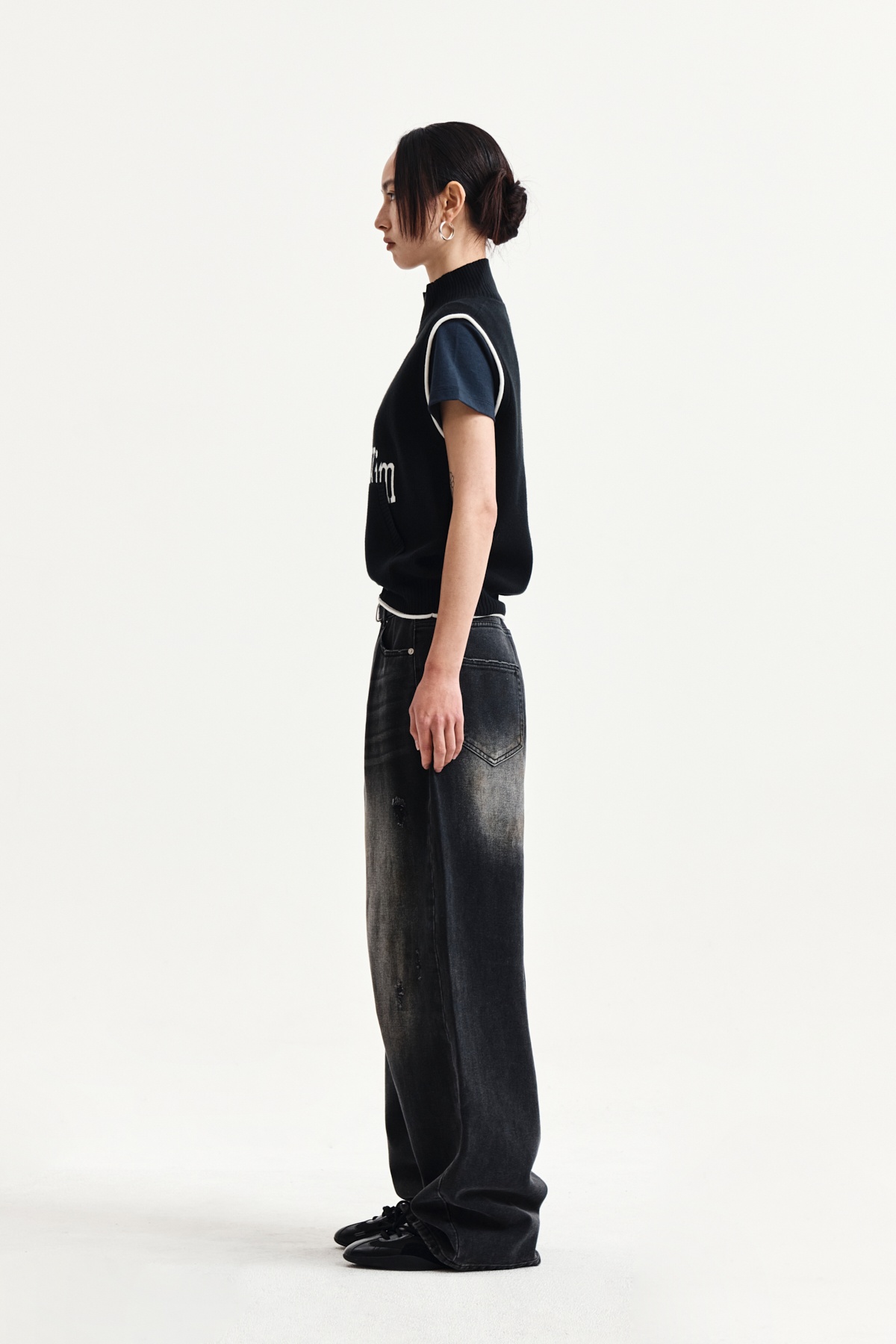 MATIN SPELL POINT KNIT ZIP UP VEST