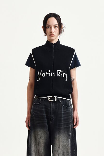MATIN SPELL POINT KNIT ZIP UP VEST