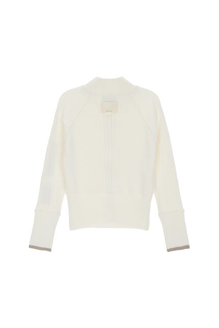 HIGH NECK SLEEVE LOGO KNIT CARDIGAN