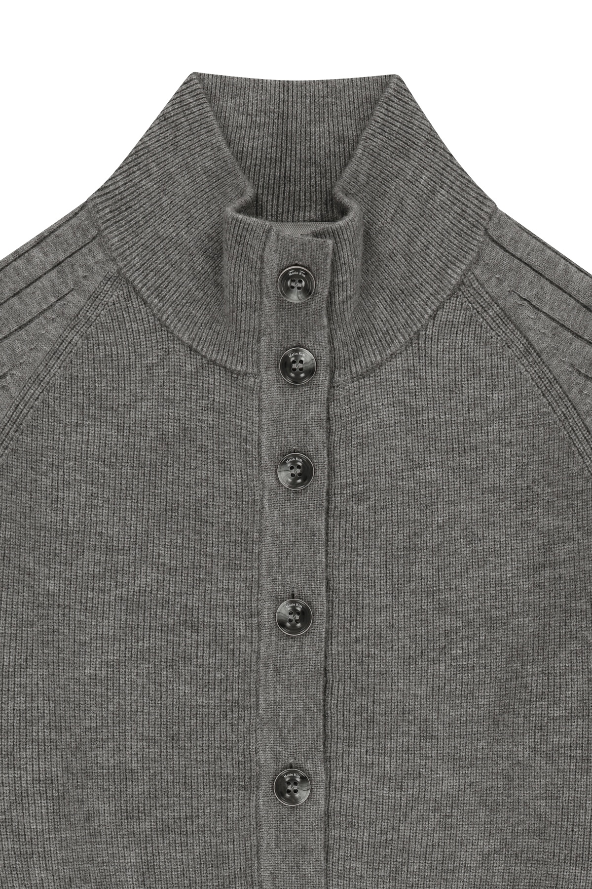 HIGH NECK SLEEVE LOGO KNIT CARDIGAN