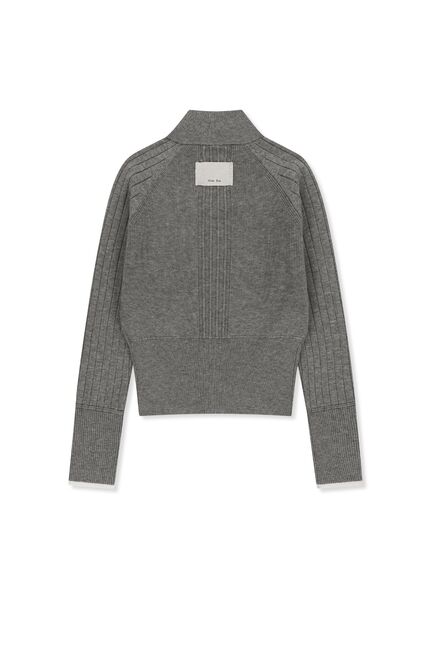 HIGH NECK SLEEVE LOGO KNIT CARDIGAN