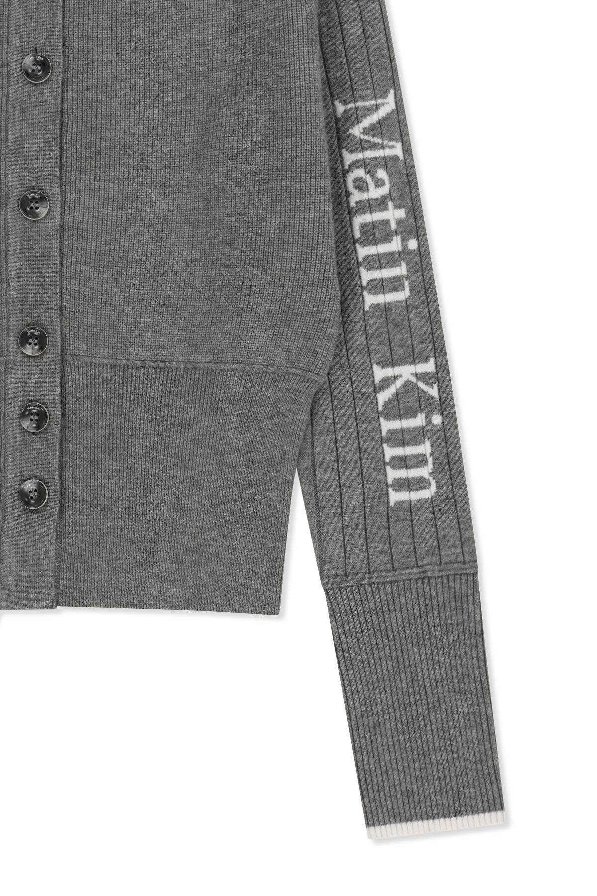 HIGH NECK SLEEVE LOGO KNIT CARDIGAN
