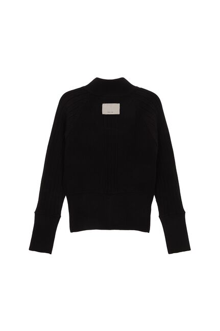 HIGH NECK SLEEVE LOGO KNIT CARDIGAN