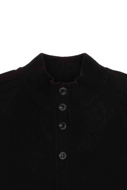 HIGH NECK SLEEVE LOGO KNIT CARDIGAN