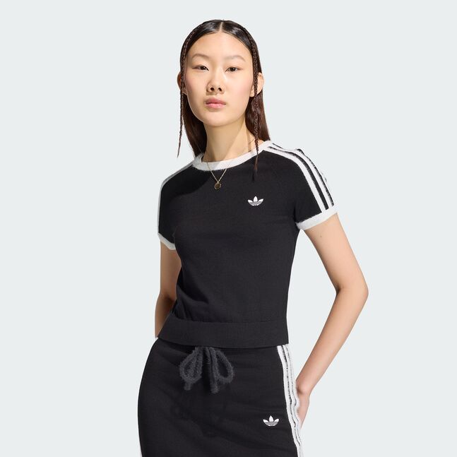 KNIT TEE BLACK/WHITE