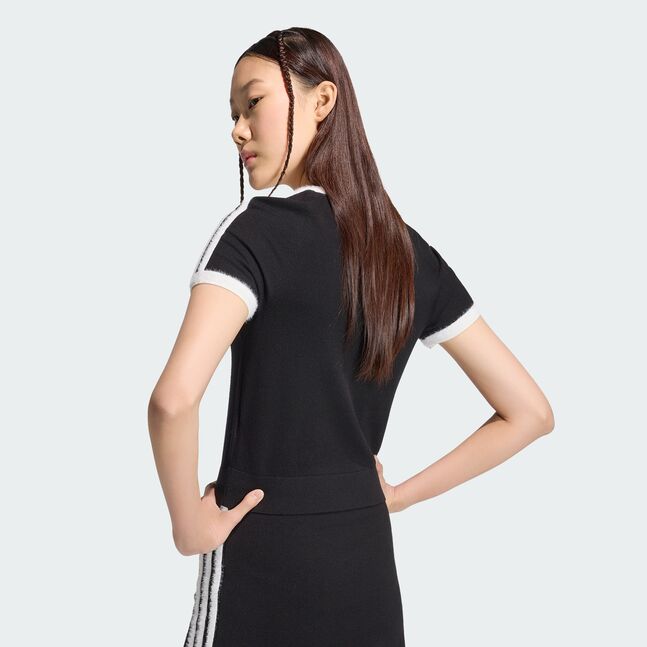 KNIT TEE BLACK/WHITE