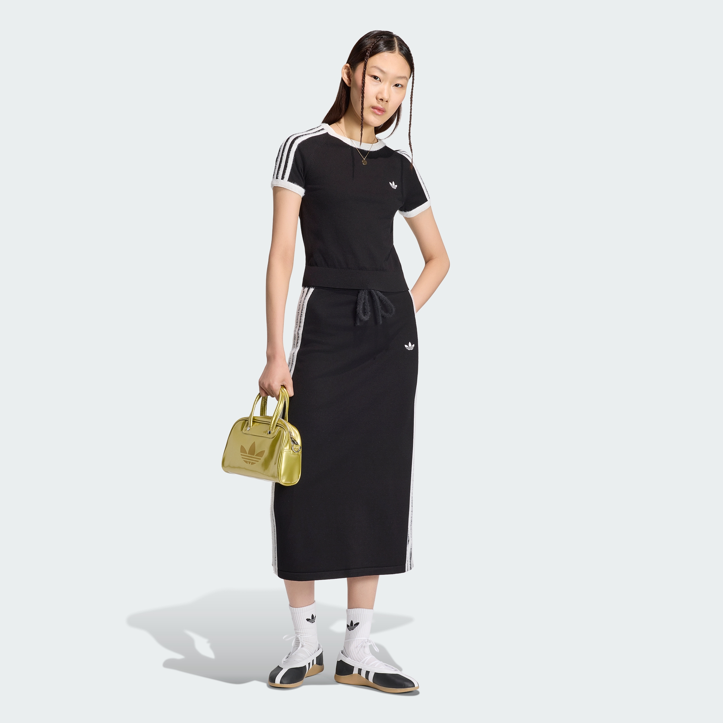 KNIT TEE BLACK/WHITE