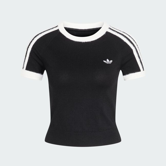 KNIT TEE BLACK/WHITE