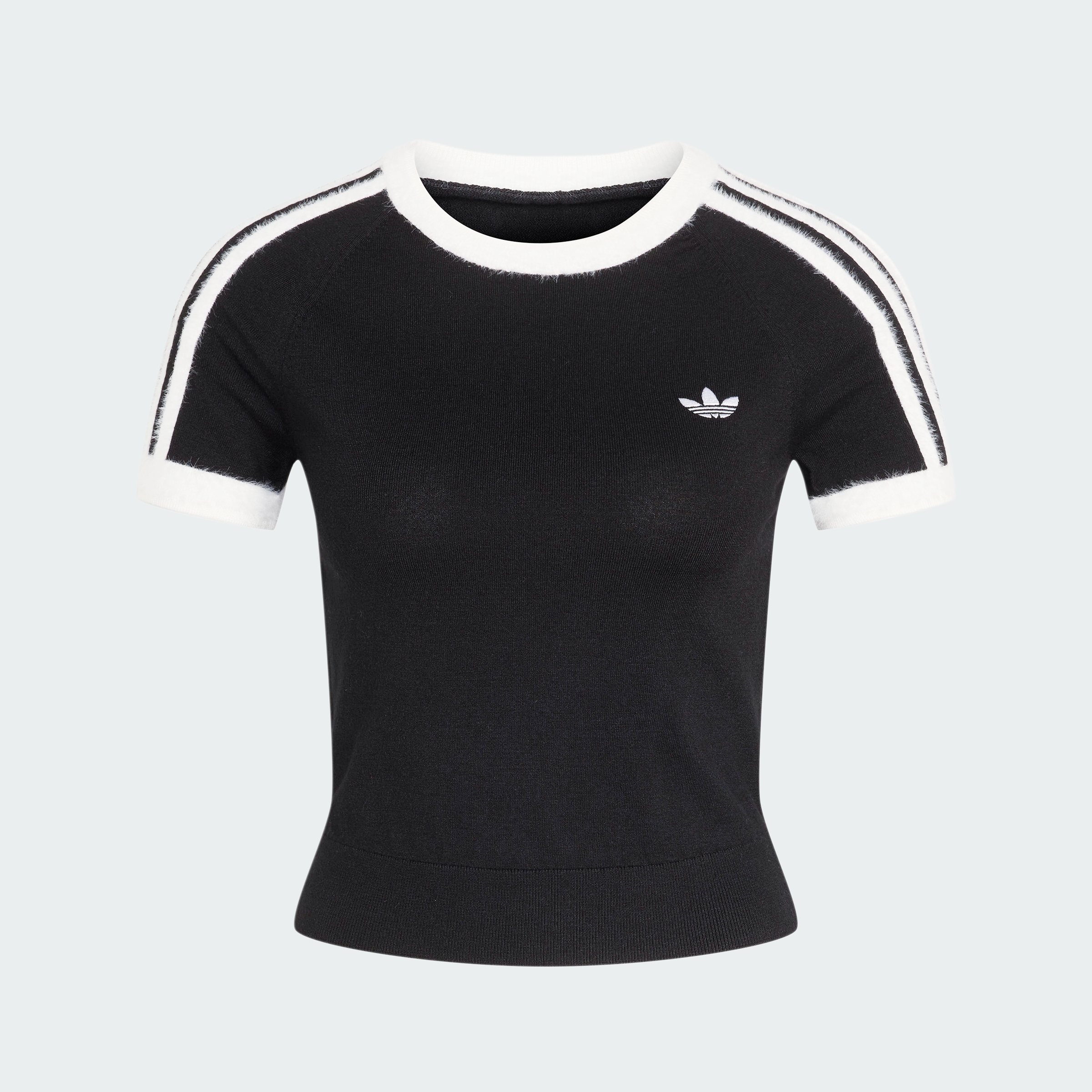 KNIT TEE BLACK/WHITE