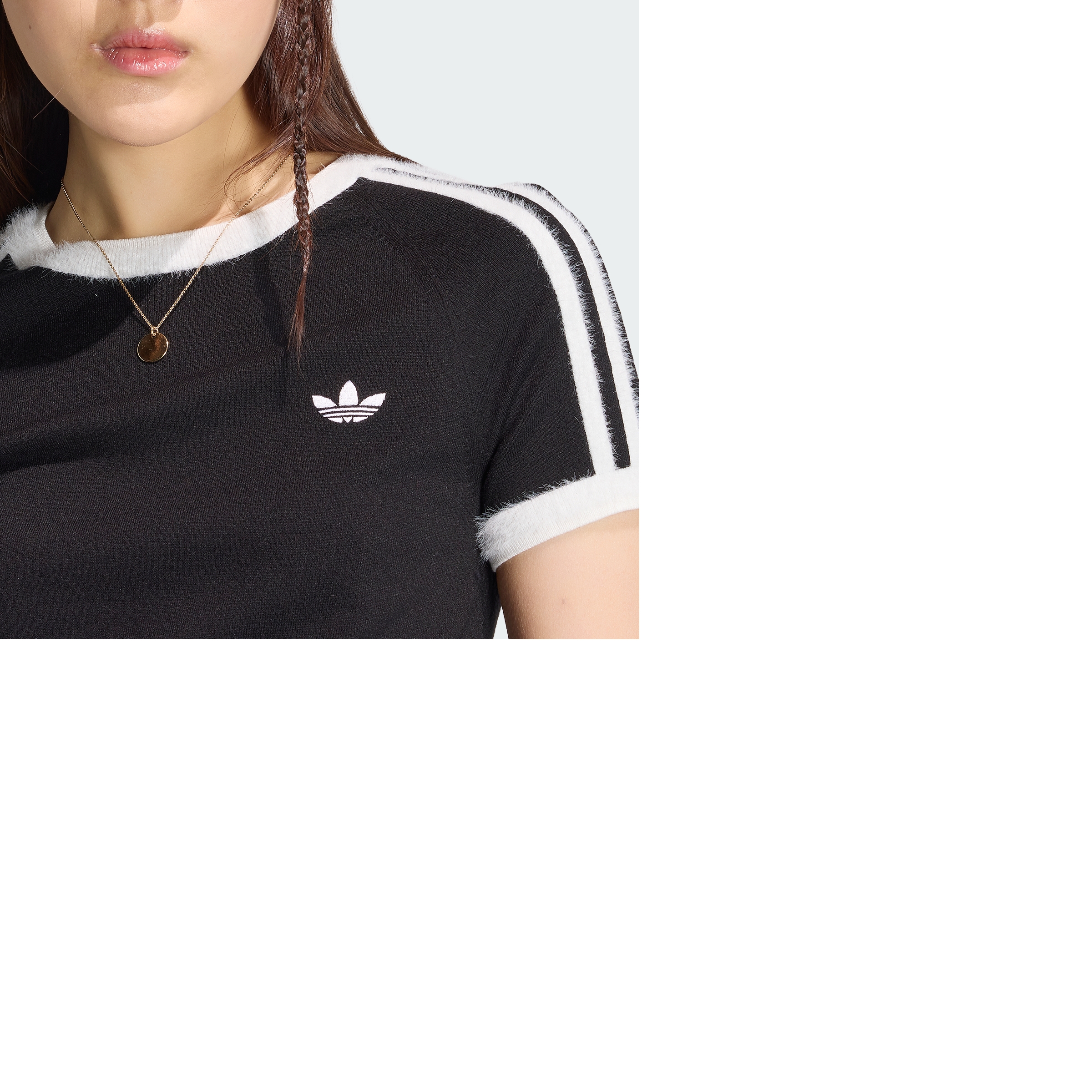 KNIT TEE BLACK/WHITE