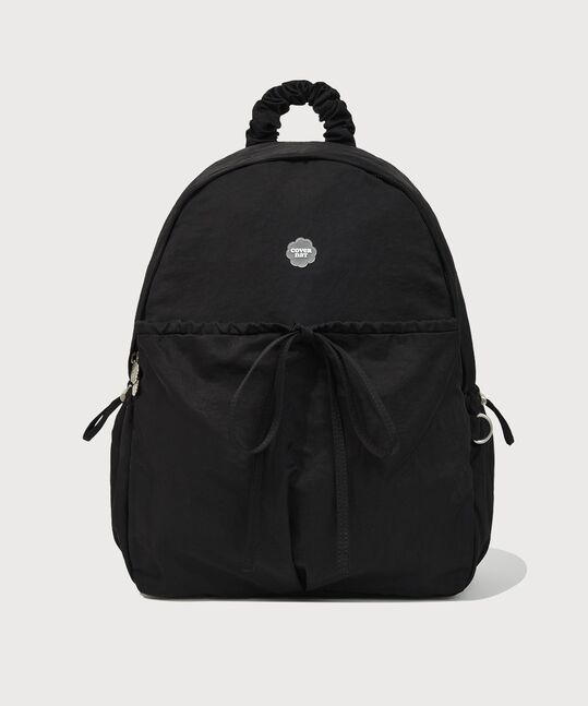 WOMEN CLOVER HEART SHIRRING NYLON BACKPACK