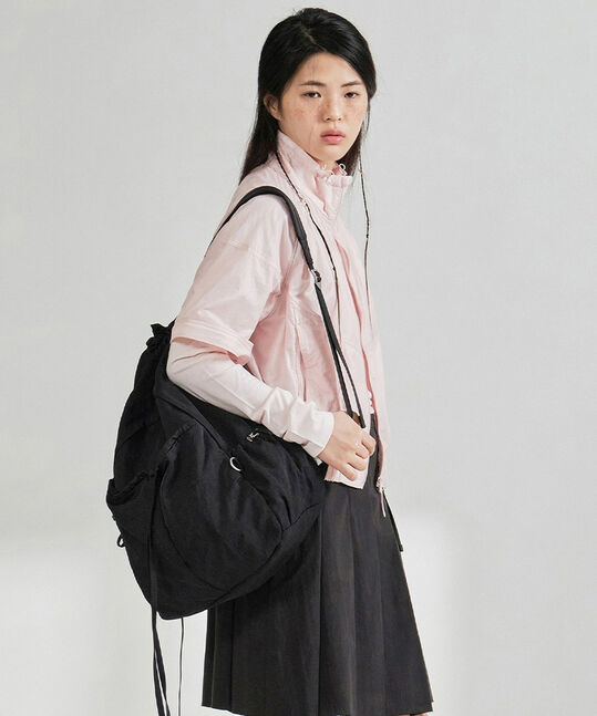 WOMEN CLOVER HEART SHIRRING NYLON BACKPACK