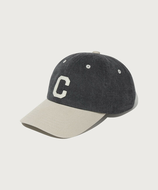 C LOGO COZY FIT WASHED COLOR-BLOCK BALL CAP