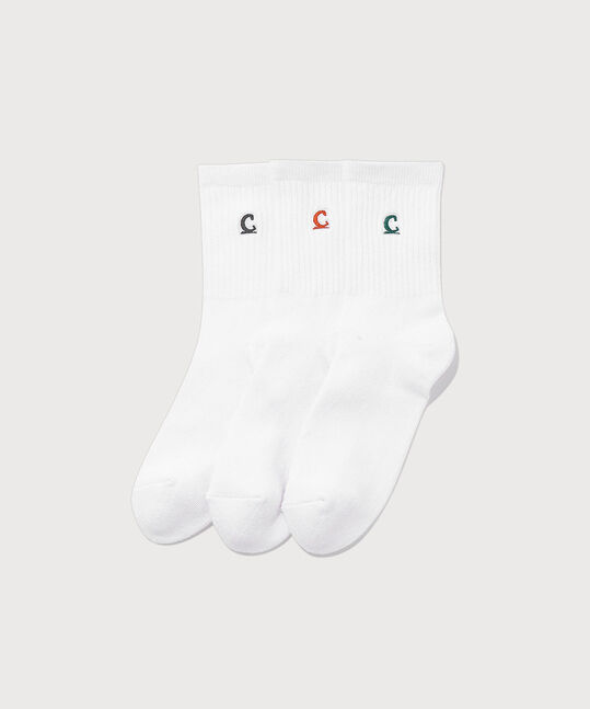 SYMBOL LOGO WHITE SOCKS 3-PACK