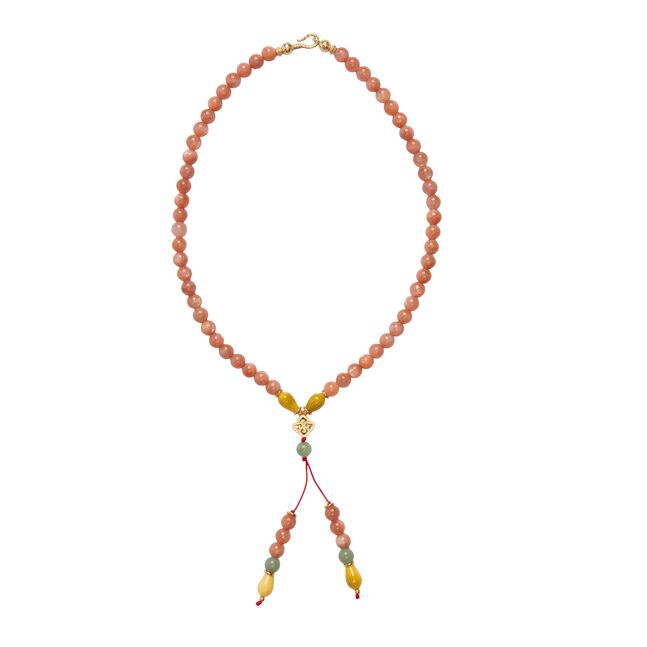 PEACH MOONSTONE NECKLACE /SHORT/