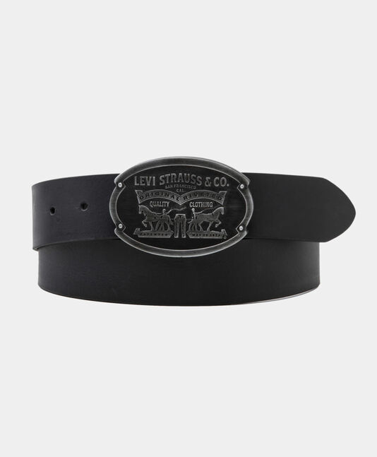 BILLY PLAQUE BELT REGULAR BLACK CAVIAR