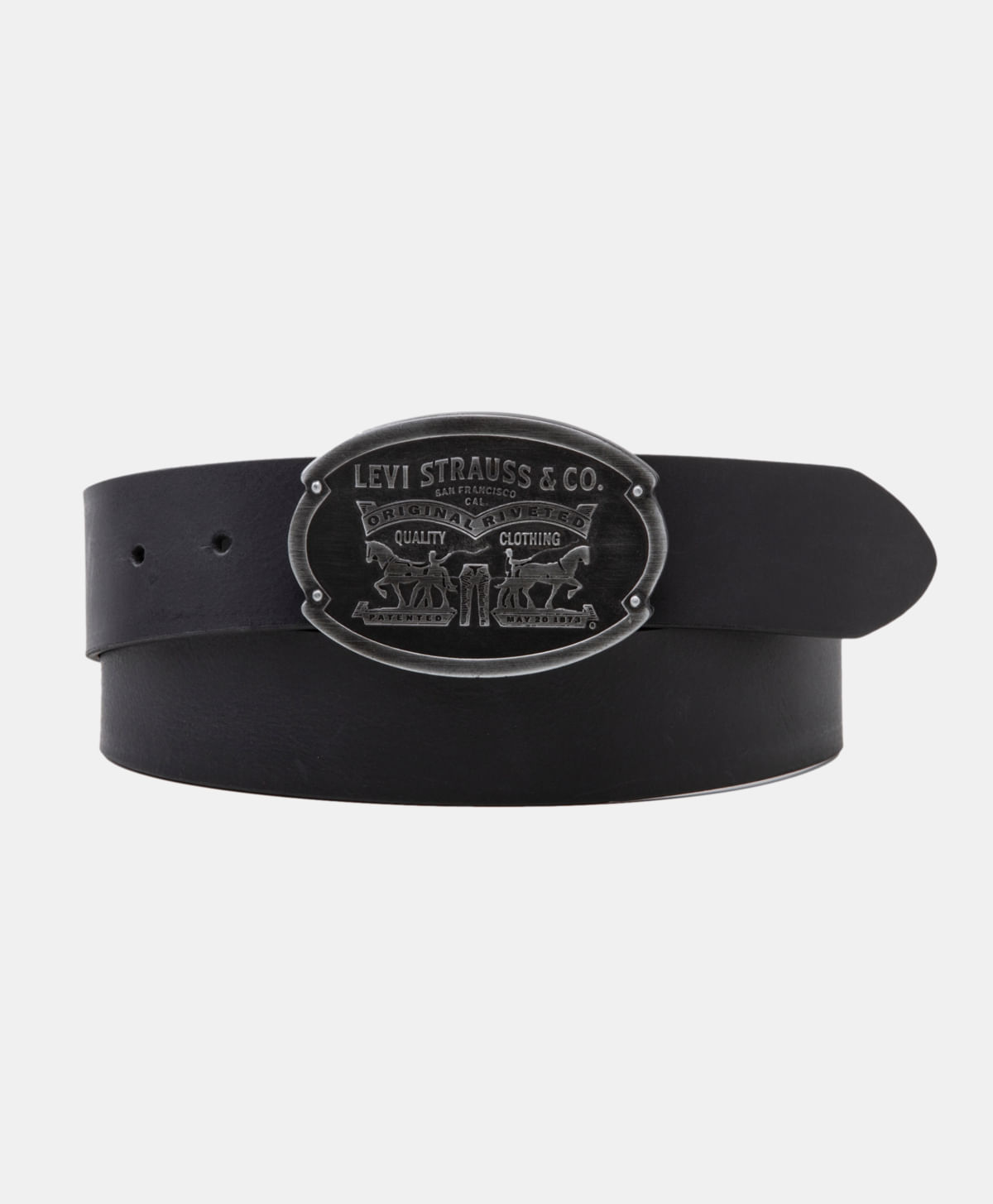 BILLY PLAQUE BELT REGULAR BLACK CAVIAR