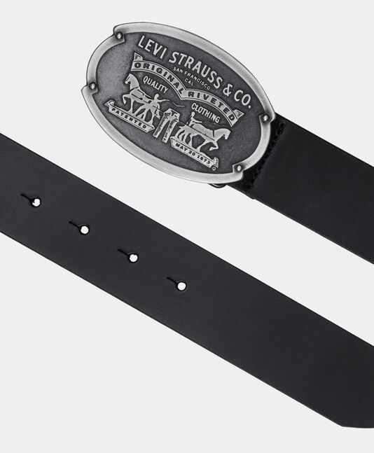 BILLY PLAQUE BELT REGULAR BLACK CAVIAR