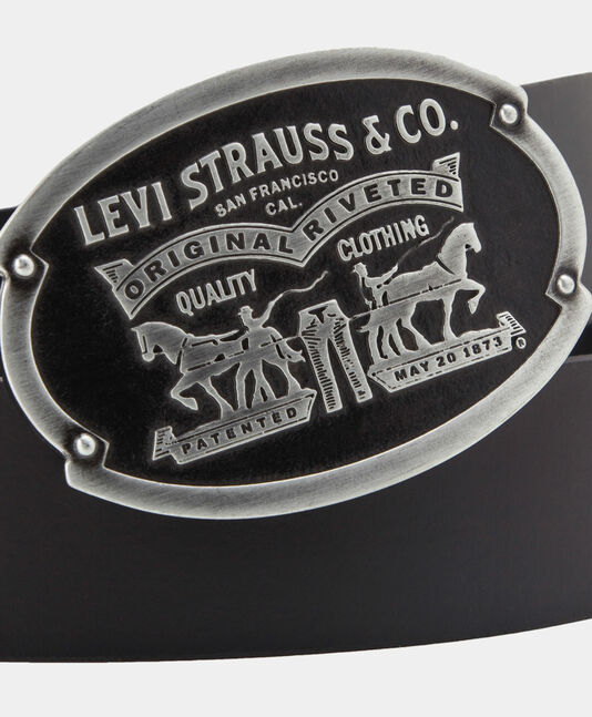 BILLY PLAQUE BELT REGULAR BLACK CAVIAR