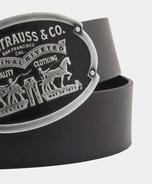 BILLY PLAQUE BELT REGULAR BLACK CAVIAR