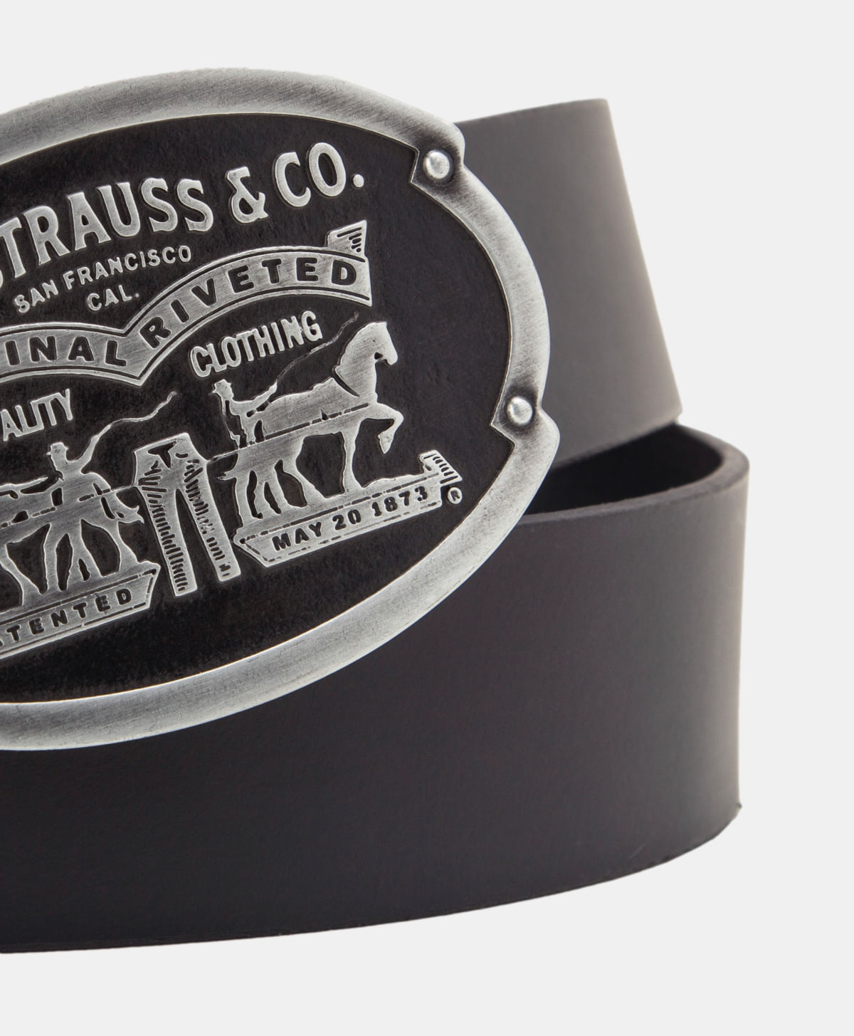 BILLY PLAQUE BELT REGULAR BLACK CAVIAR