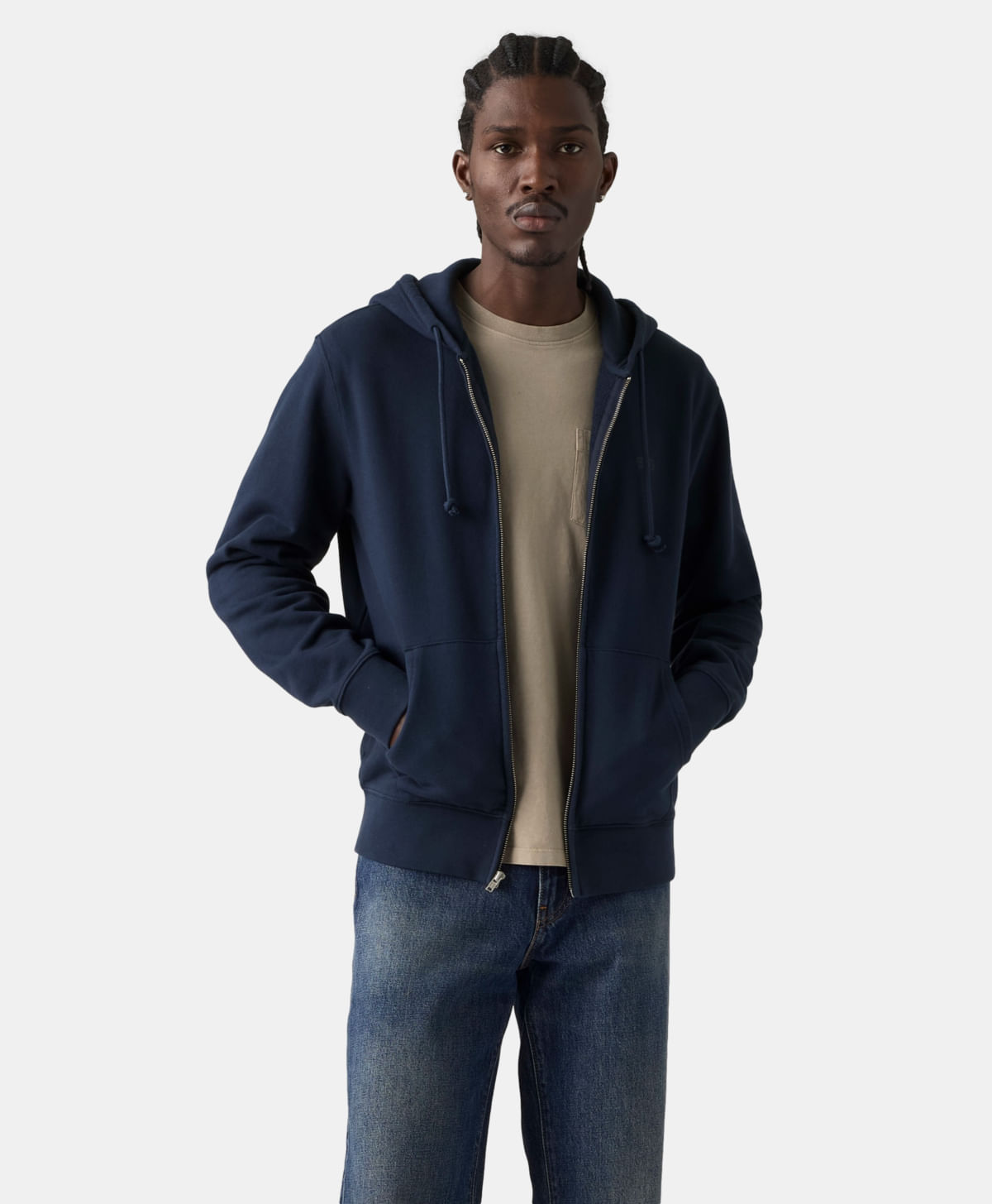 THE ORIGINAL HM ZIP UP NAVY BLAZER