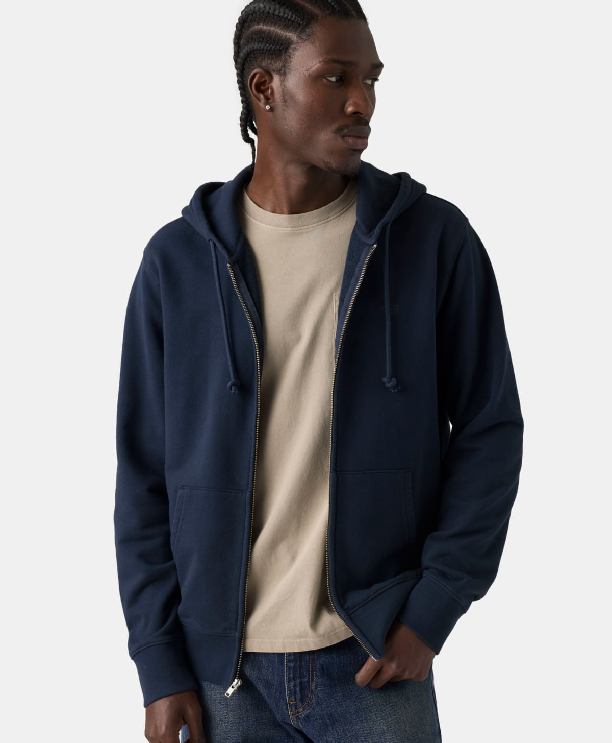 THE ORIGINAL HM ZIP UP NAVY BLAZER
