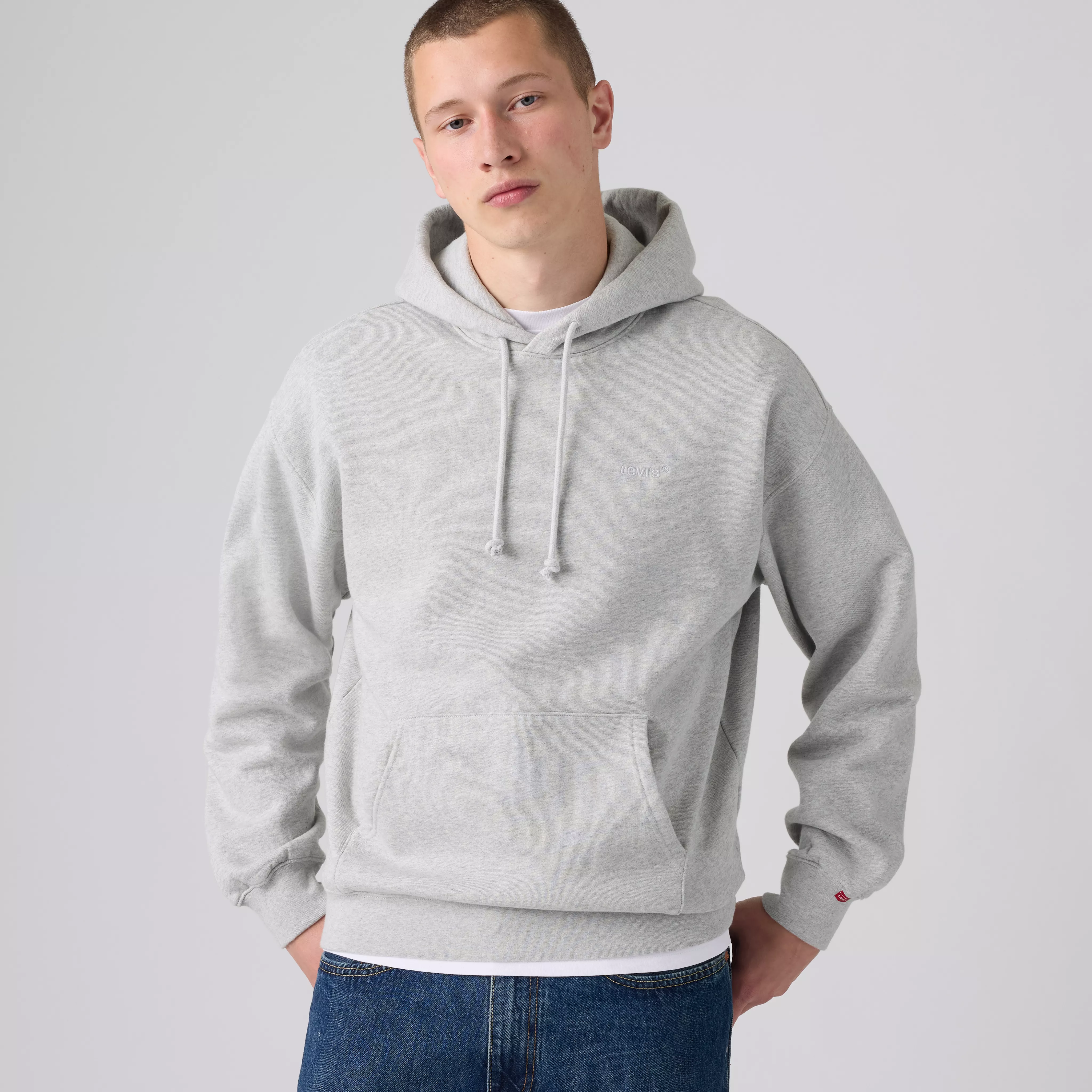 AUTHENTIC PO HOODIE LIGHT GRAY HTR BROS