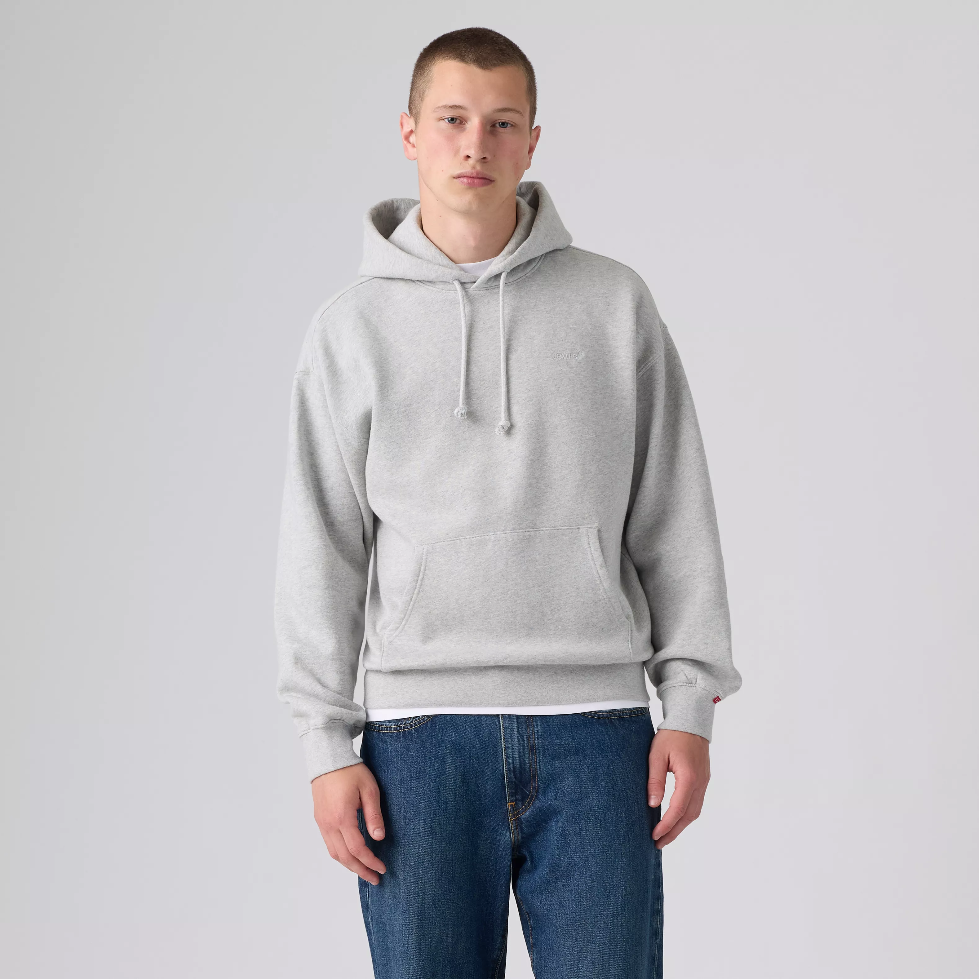 AUTHENTIC PO HOODIE LIGHT GRAY HTR BROS