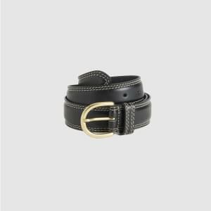 OLIVIA CLASSIC FEATHER EDGE BELT CAVIAR