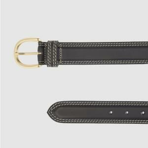 OLIVIA CLASSIC FEATHER EDGE BELT CAVIAR