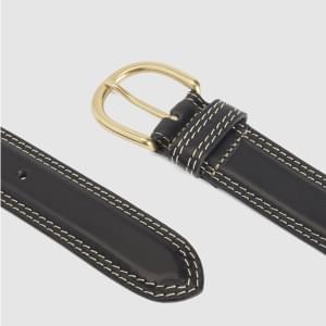 OLIVIA CLASSIC FEATHER EDGE BELT CAVIAR