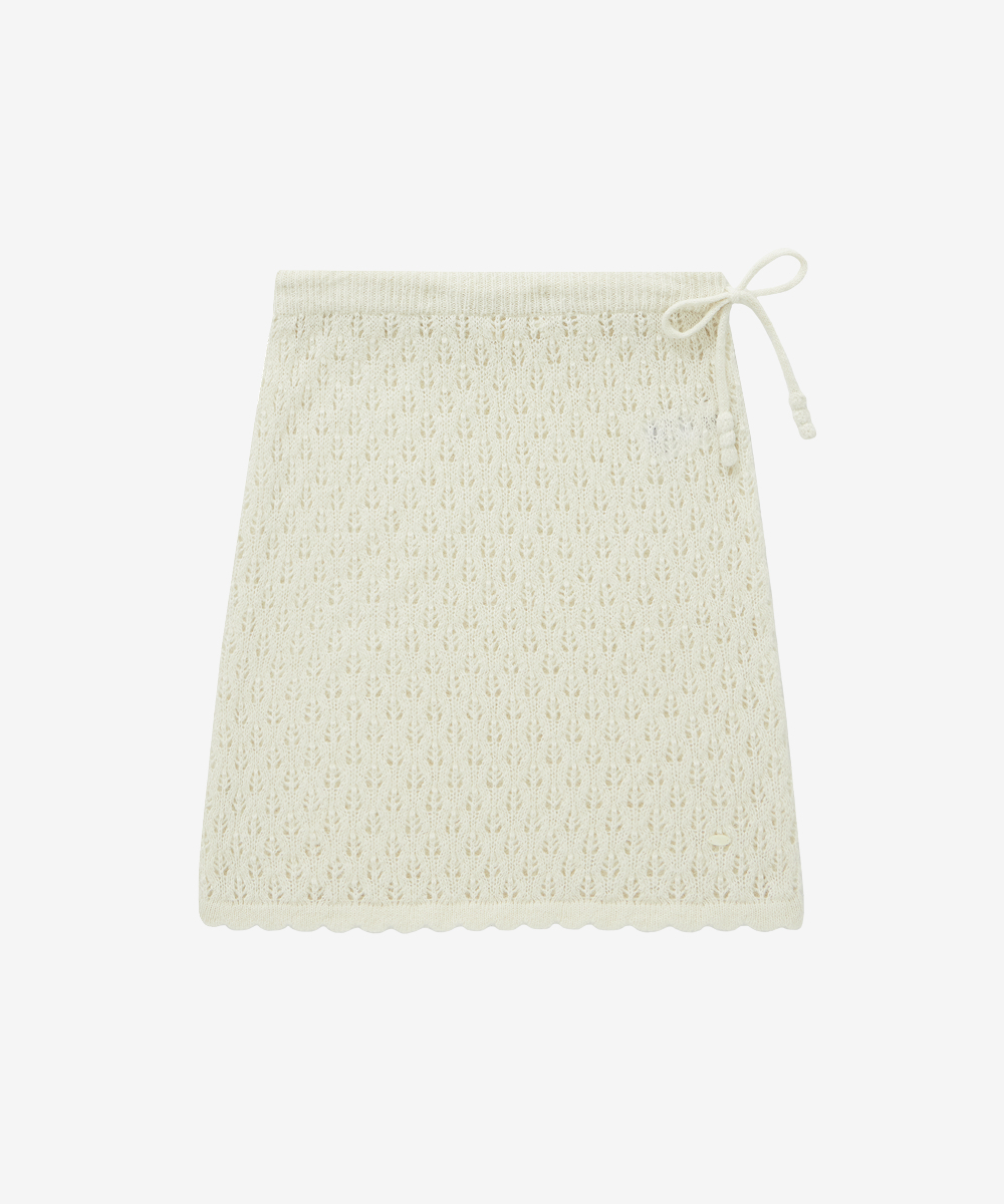 WOMEN POINTELLE KNIT SKIRT