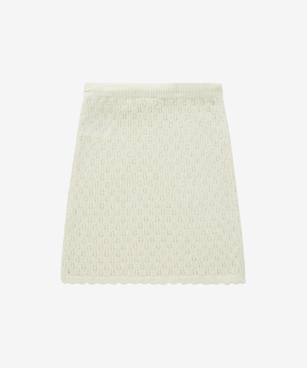 WOMEN POINTELLE KNIT SKIRT