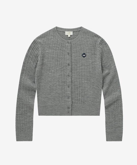 WOMEN CLOVER HEART CABLE CARDIGAN