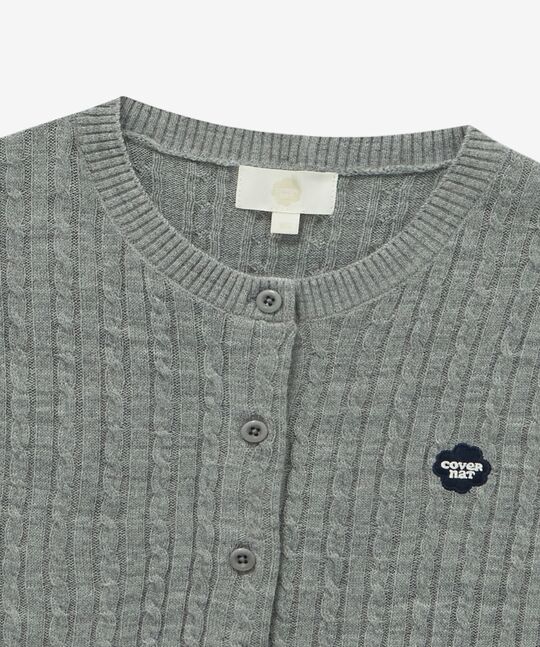 WOMEN CLOVER HEART CABLE CARDIGAN