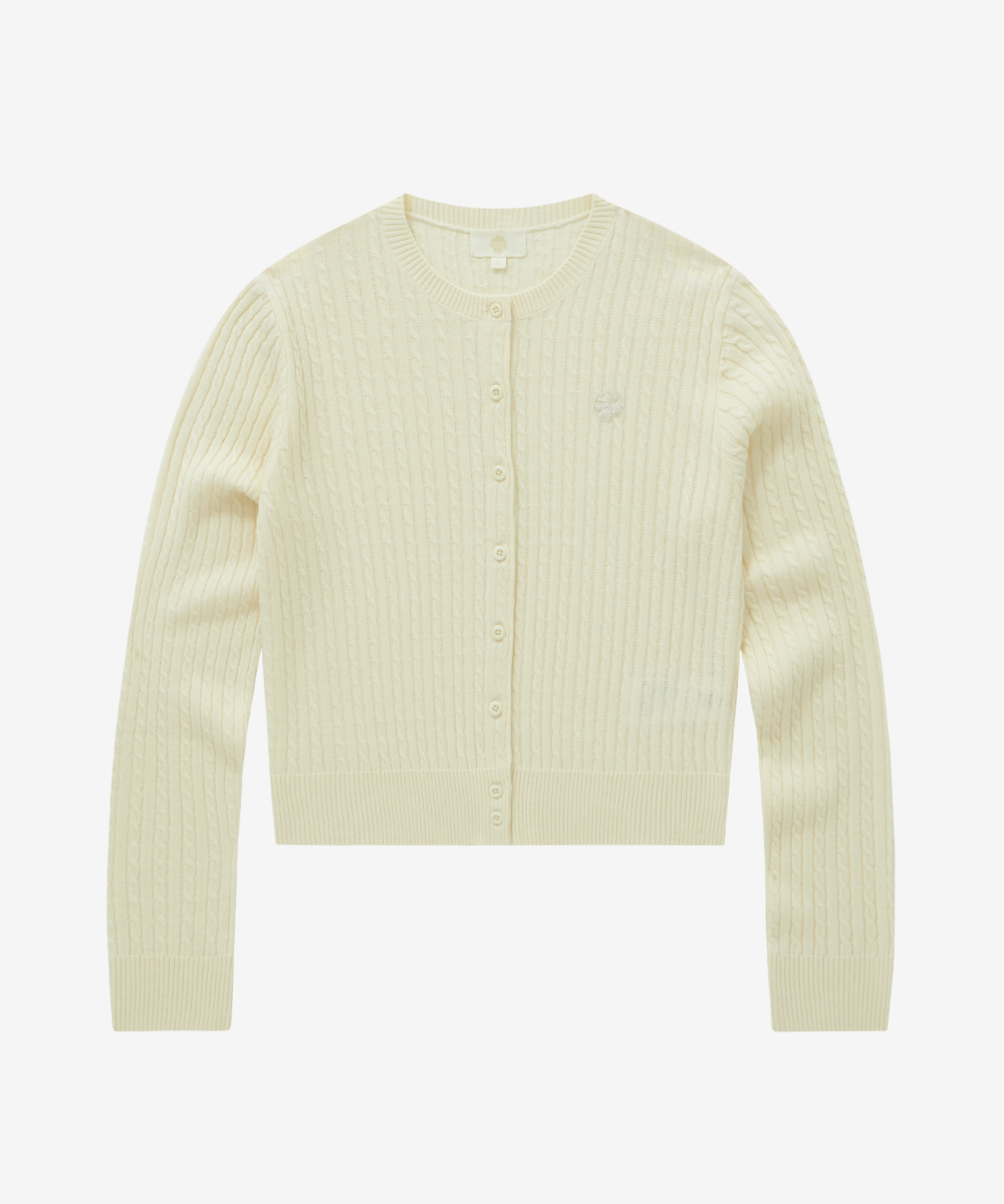 WOMEN CLOVER HEART CABLE CARDIGAN
