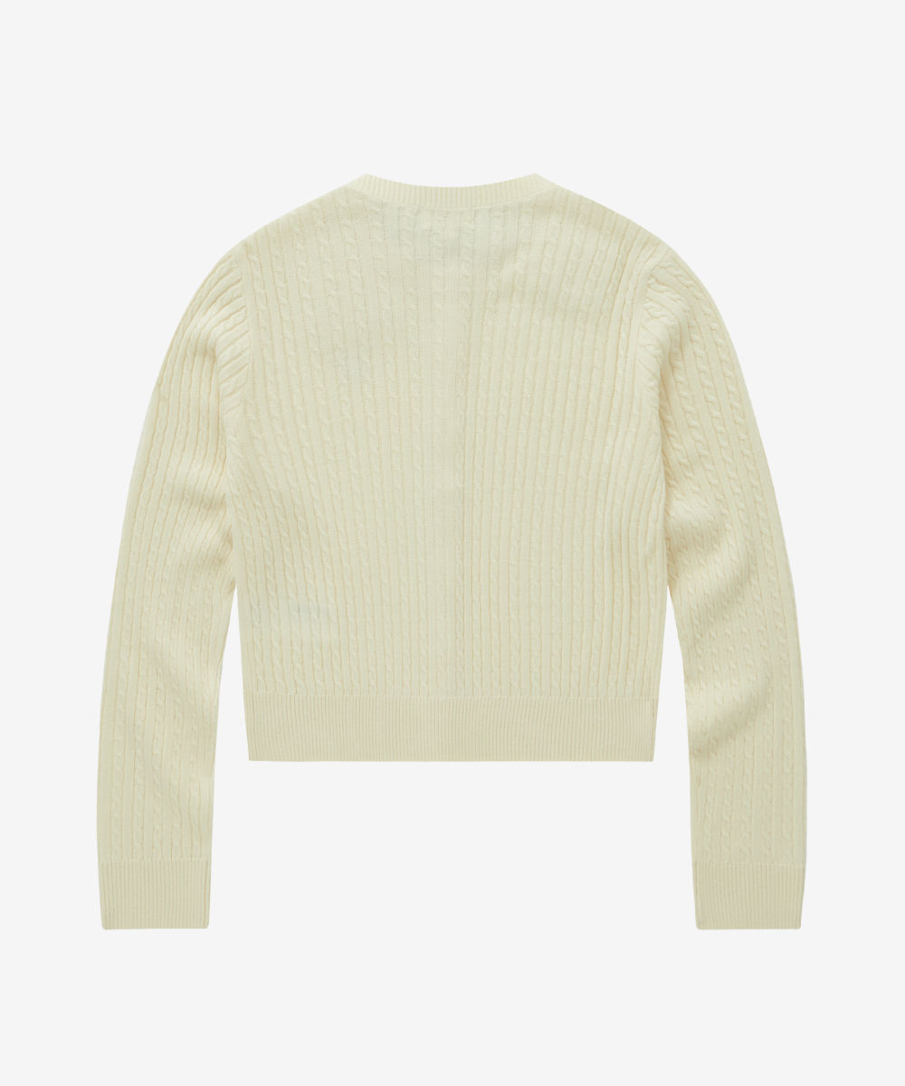 WOMEN CLOVER HEART CABLE CARDIGAN