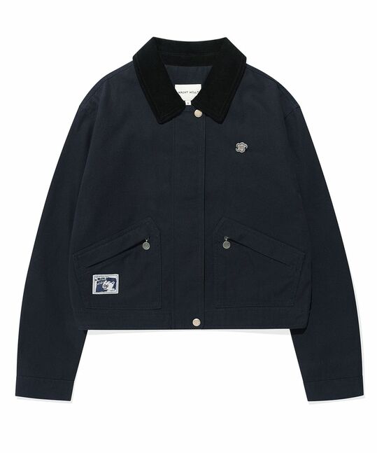 WOMEN'S COLLAR WASHED COTTON JACKET