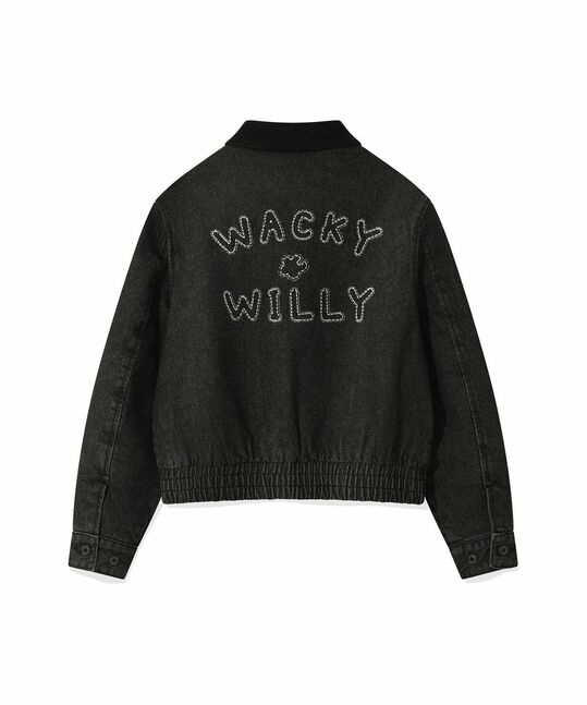 WOMEN'S COLLAR BLUE JEANS JACKET