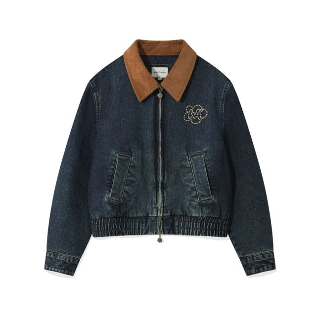 WOMEN'S COLLAR BLUE JEANS JACKET