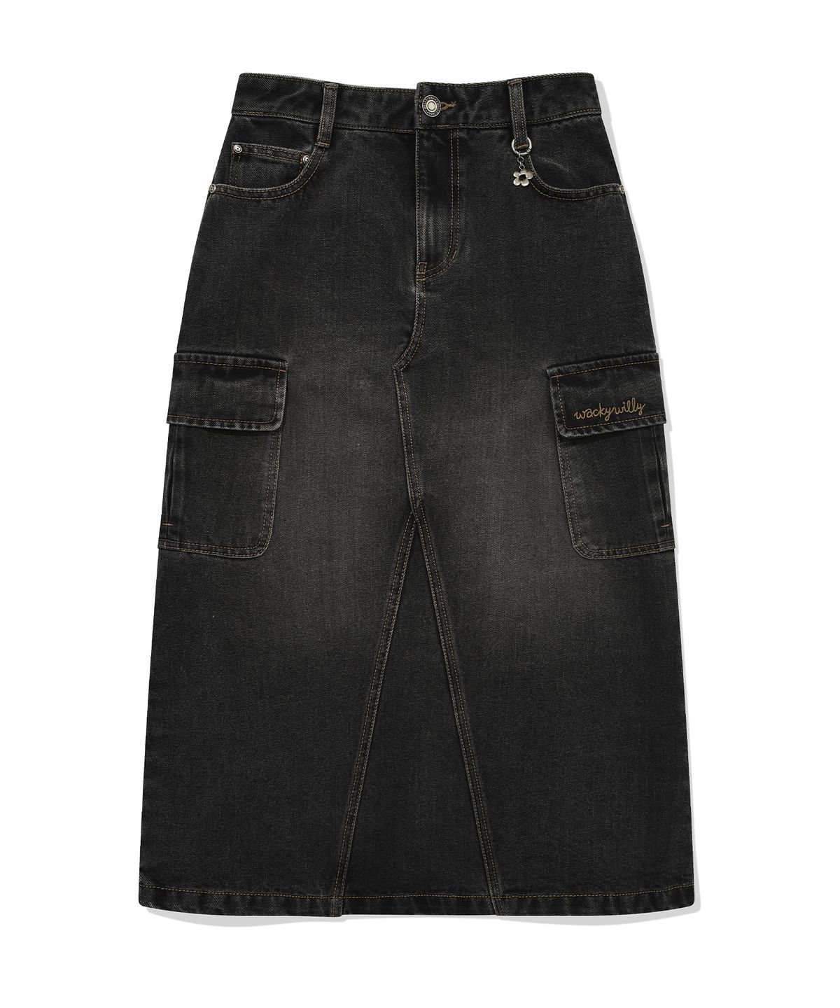 WOMEN'S DENIM LONG LENGTH CARGO SKIRT