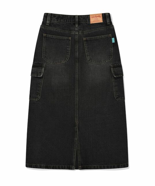 WOMEN'S DENIM LONG LENGTH CARGO SKIRT