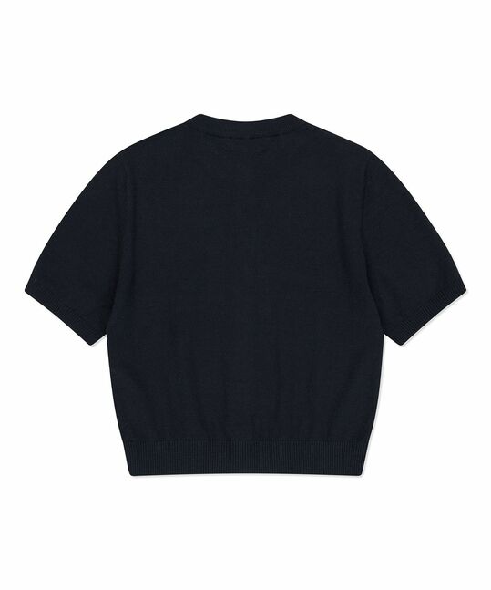 WOMEN'S ROUND NECK SHORT SLEEVE CARDIGAN
