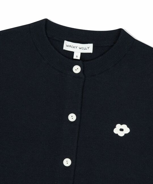 WOMEN'S ROUND NECK SHORT SLEEVE CARDIGAN